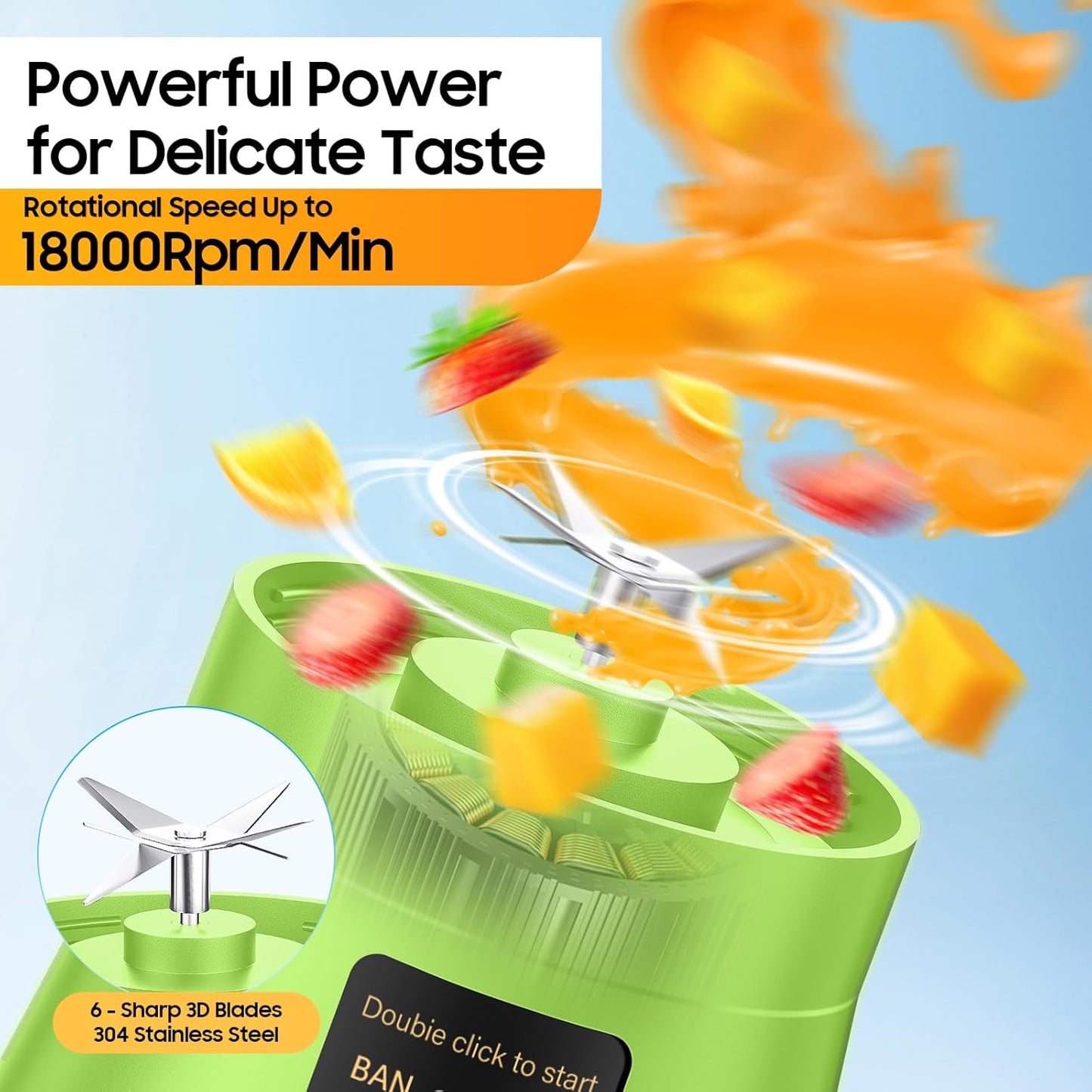 Cordless Portable Personal Size Blender-USB Rechargeable Blender for Smoothies a