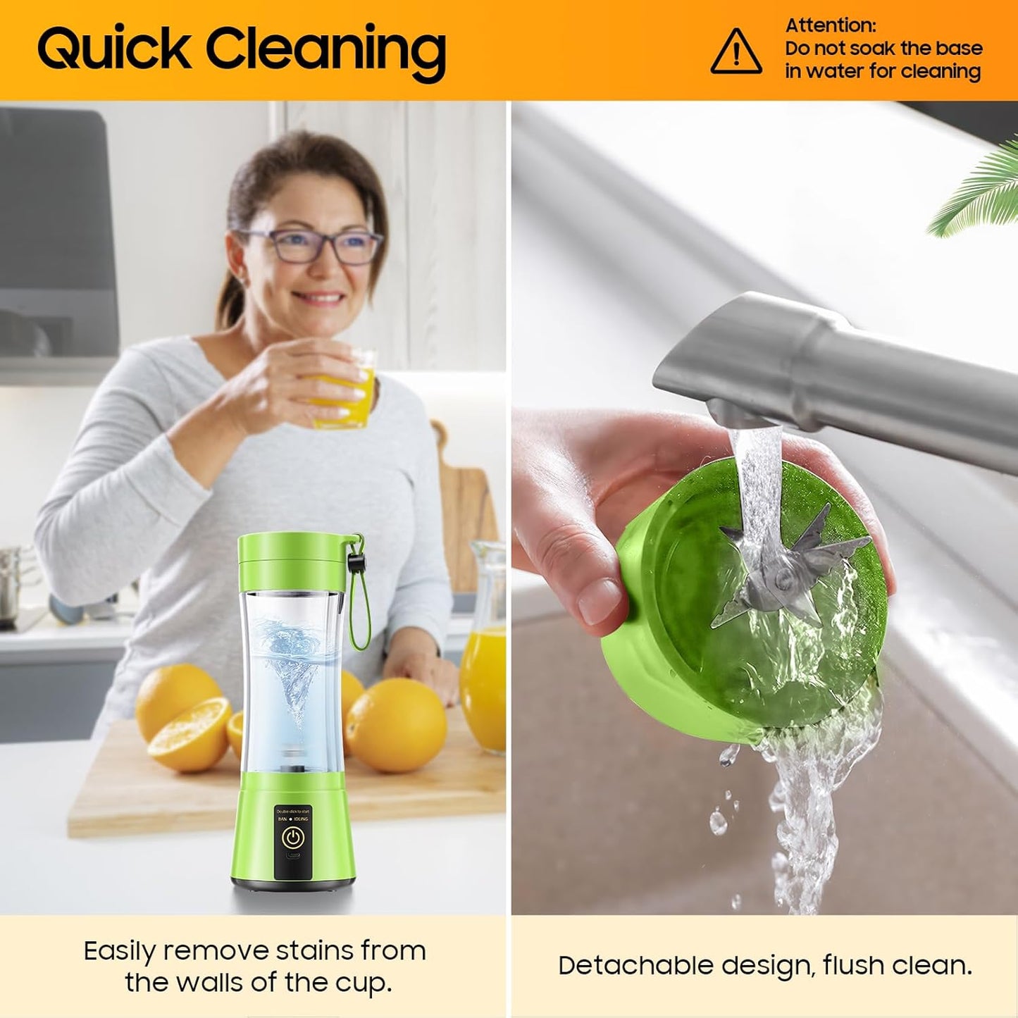 Cordless Portable Personal Size Blender-USB Rechargeable Blender for Smoothies a
