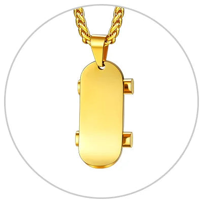 U7 Stainless Steel Sport Pendant Necklaces for Men Women Skateboard Soccer Baseball Bat Cross Jewelry Gift Clearance Sale