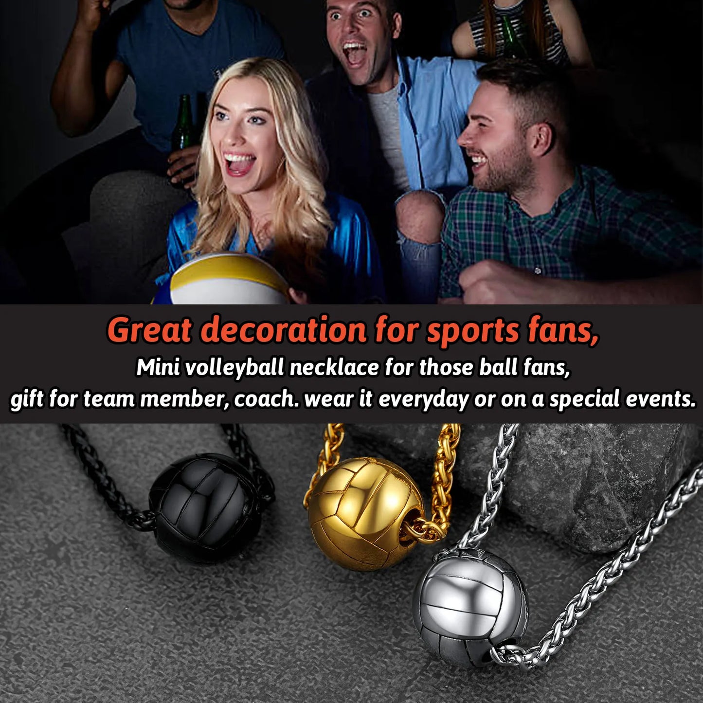 U7 Stainless Steel Sport Pendant Necklaces for Men Women Skateboard Soccer Baseball Bat Cross Jewelry Gift Clearance Sale