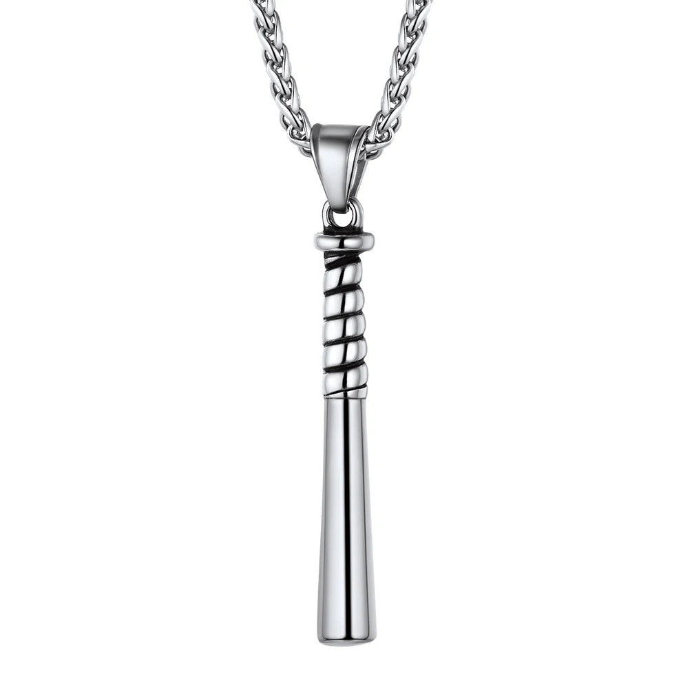 U7 Stainless Steel Sport Pendant Necklaces for Men Women Skateboard Soccer Baseball Bat Cross Jewelry Gift Clearance Sale