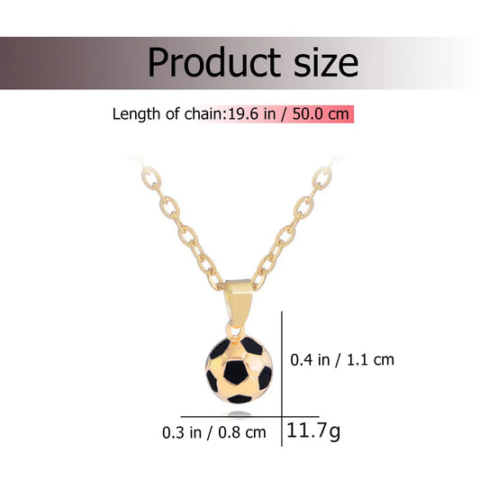 2Pcs Men Necklace Football Shape Alloy Plated Stylish Soccer Pendant Jewelry Gift for Young Men Birthday Anniversary Prom Party