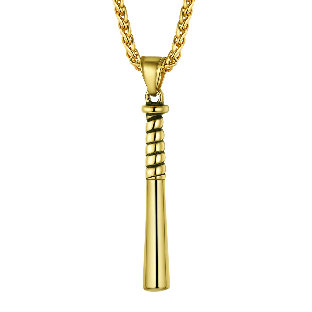 U7 Stainless Steel Sport Pendant Necklaces for Men Women Skateboard Soccer Baseball Bat Cross Jewelry Gift Clearance Sale