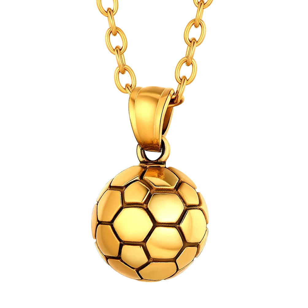 U7 Stainless Steel Sport Pendant Necklaces for Men Women Skateboard Soccer Baseball Bat Cross Jewelry Gift Clearance Sale